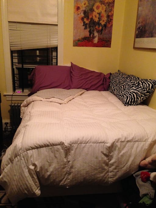 Bedroom as is currently, with full-sized bed.