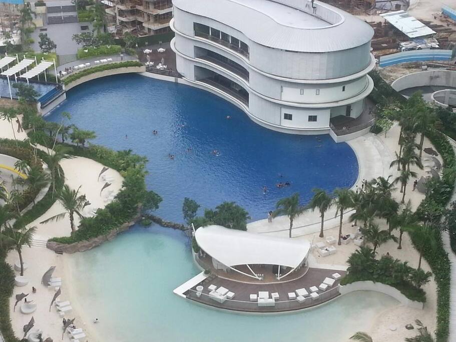 The wave pool and man made beach