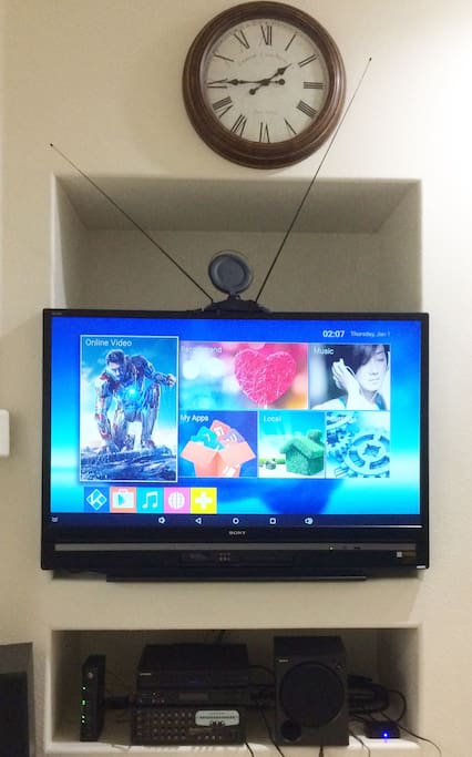 61 Inches TV at Living Room With TV BOX