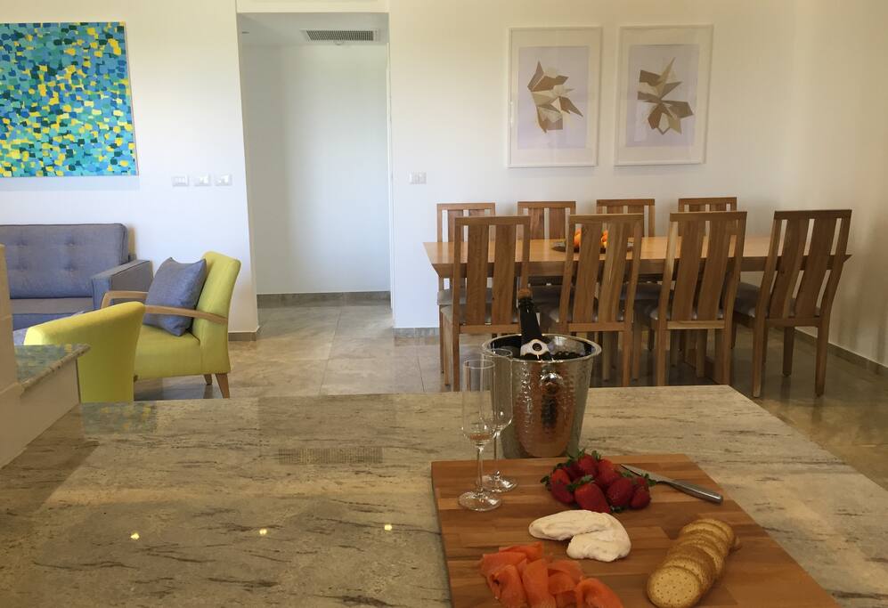 Open plan living and dining area