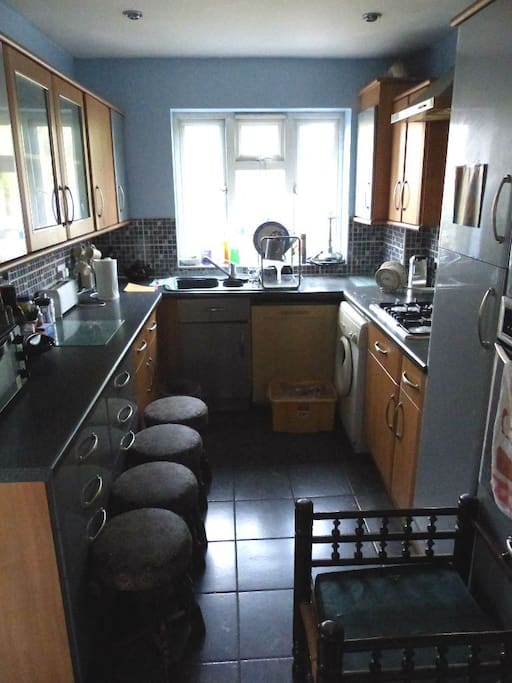 Large Kitchen with sitting stools