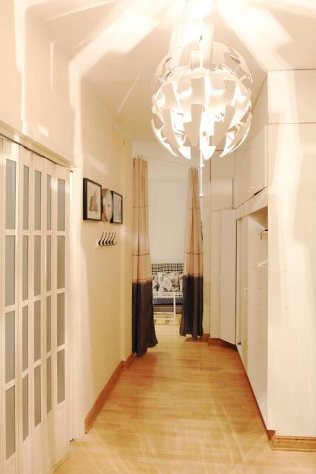 Lobby to the bedroom, living room