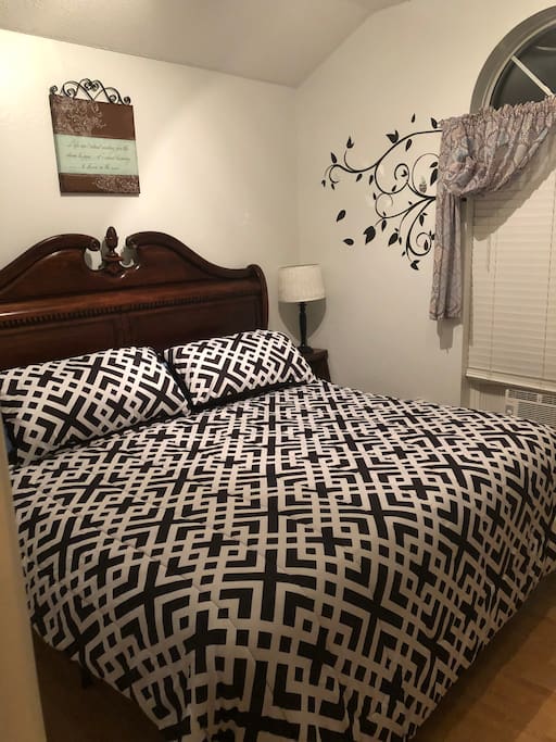 King size bed. This room is small but a great place to get some good sleep before your next adventure!