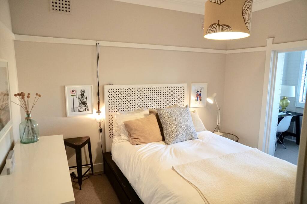 The bedroom eases onto your sunroom, with library and study.