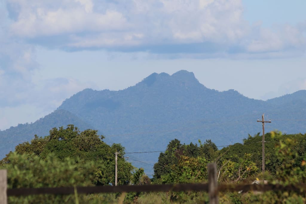 The view of the Kanuku Mountains from the common space