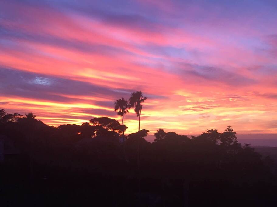 Amazing sunset view from balcony