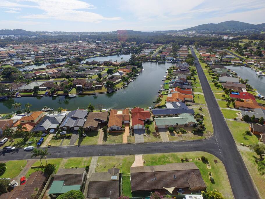 House with view down the canal towards Forster