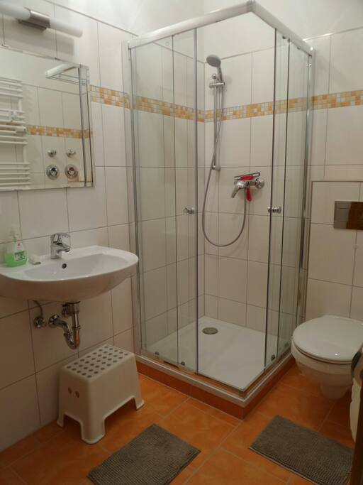 Das Bad mit Dusche