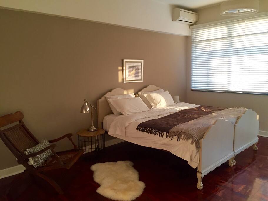 Spacious bedroom with aircon (beds can be configured as 2 singles or 1 king-size)