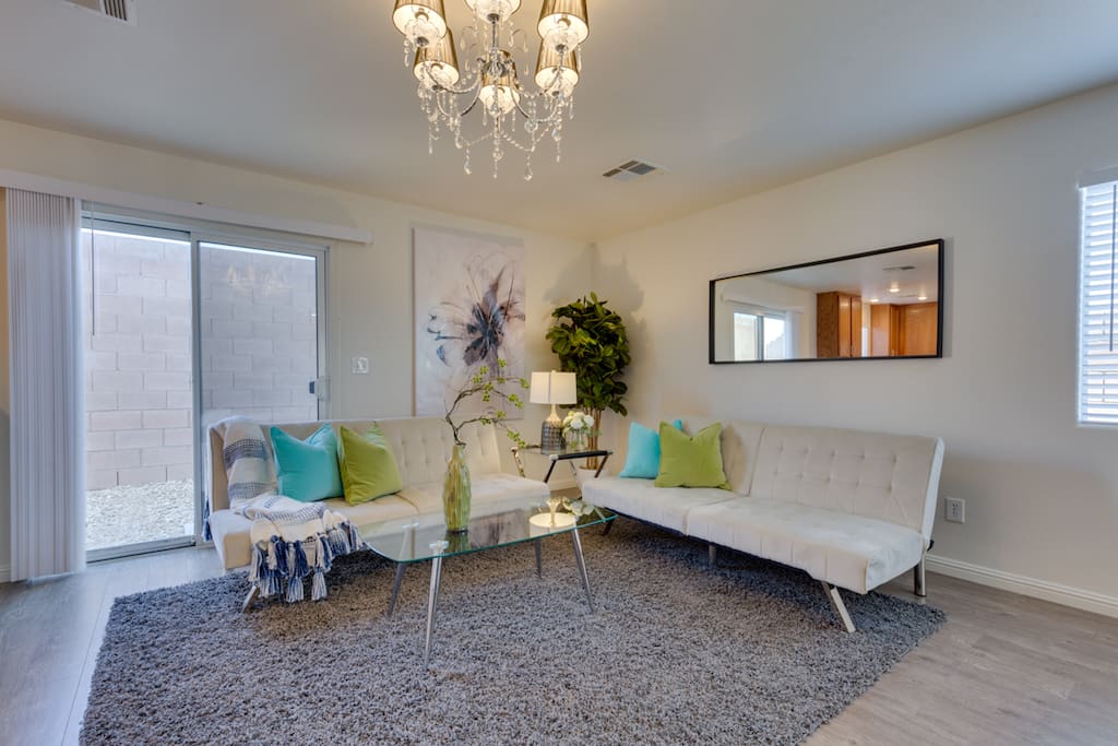 Living room with 2 sofa bed