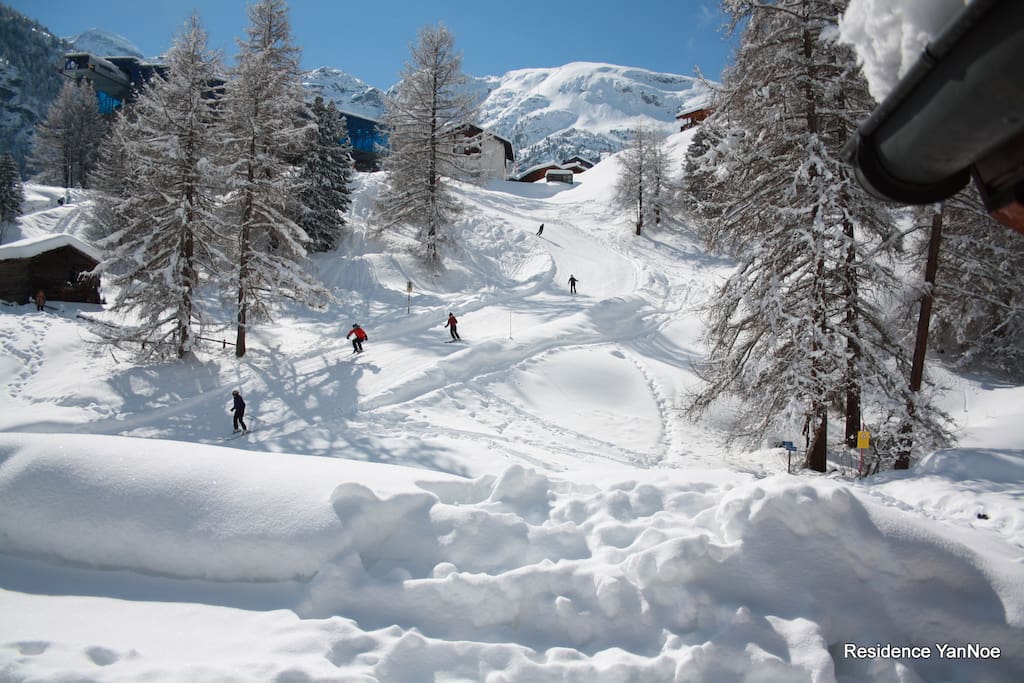 next to the ski run