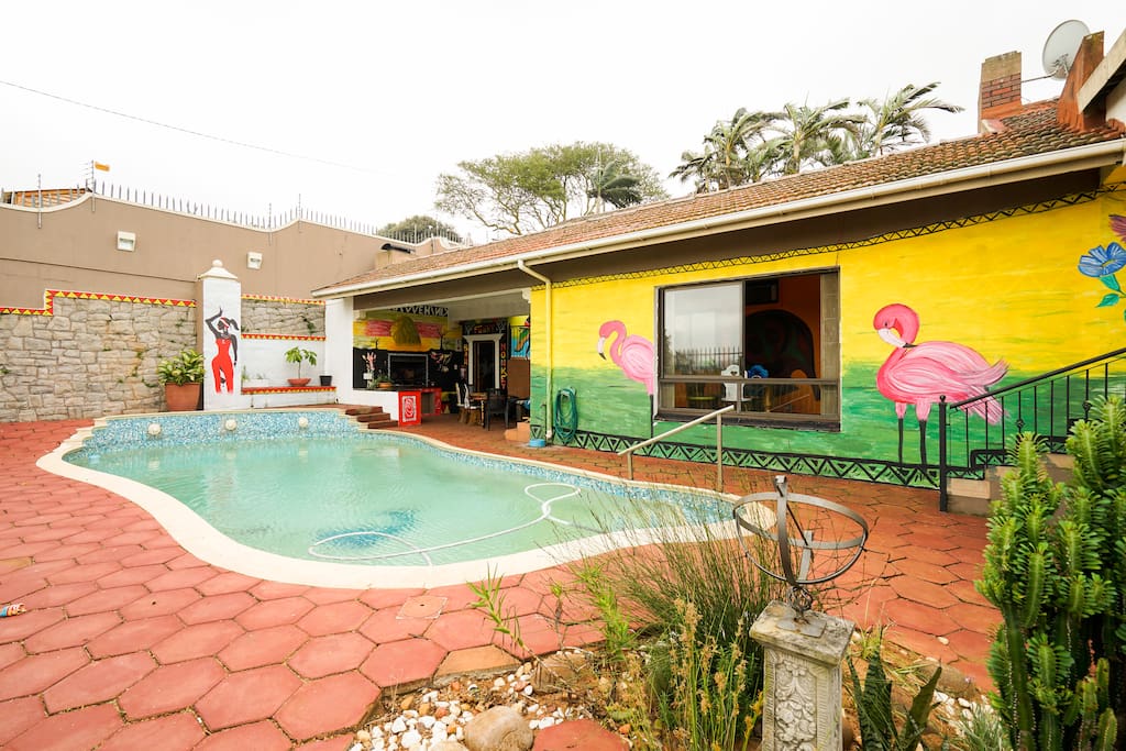 Our pool and braai area