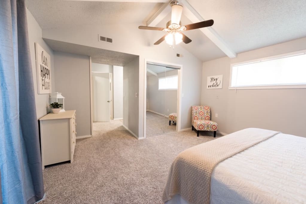 Master bedroom with queen bed