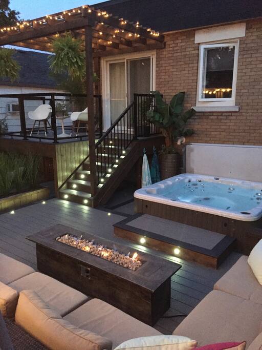 A private backyard space for relaxing.