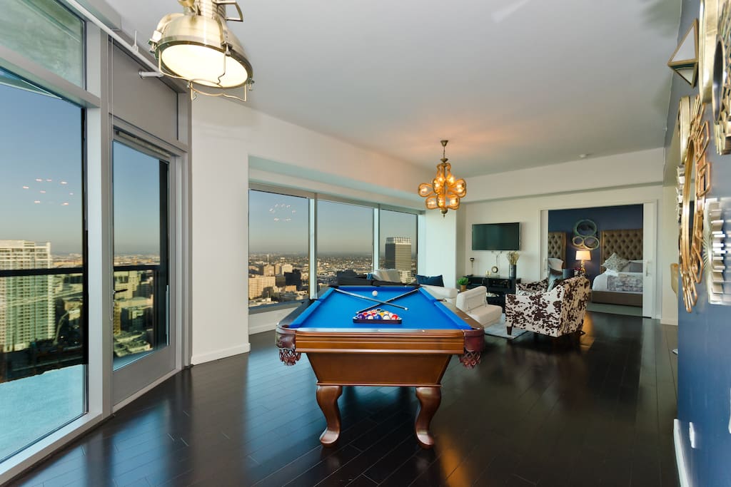 High end pool table in the suite