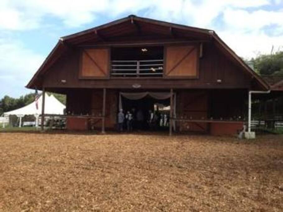This is the front of the barn. Ample amount of parking available.