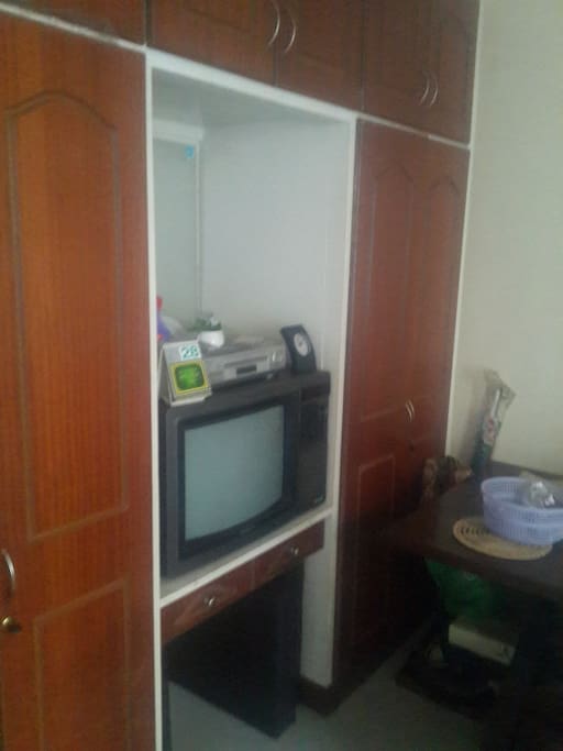 TV and closet space- TV has been replaced by flat screen, DSTV available for free