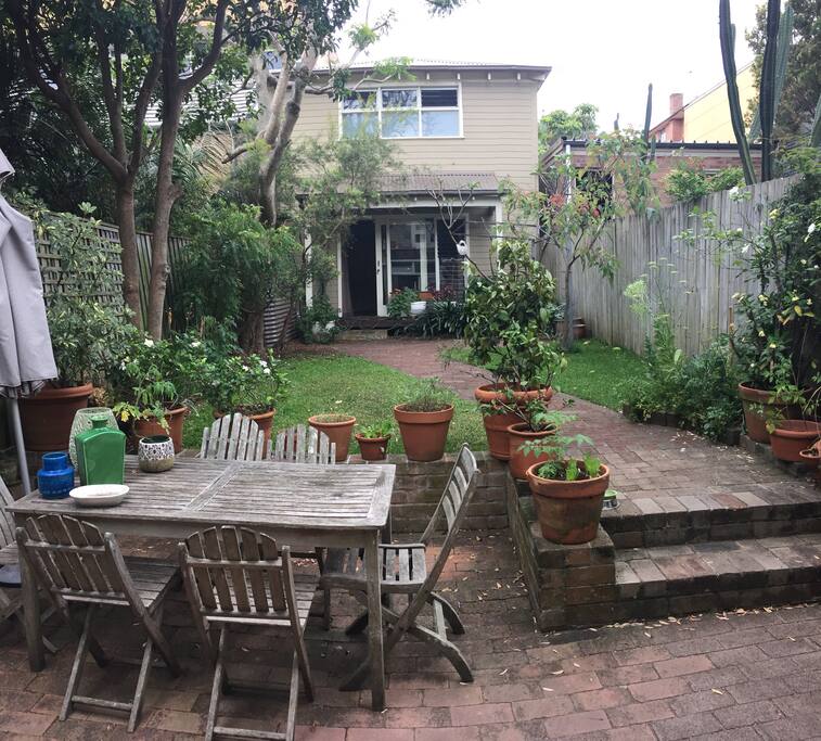 North facing garden, outdoor area and rear studio