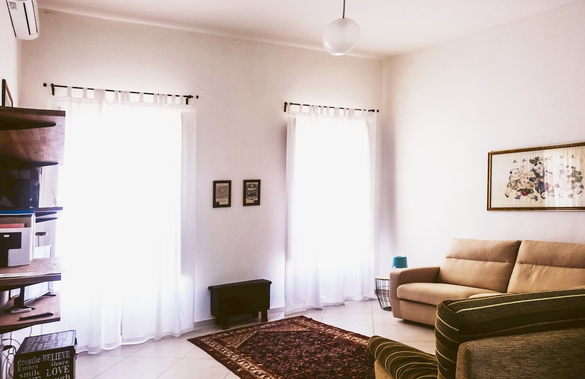 סלון גדול ונוח עם ספה נפתחת זוגית