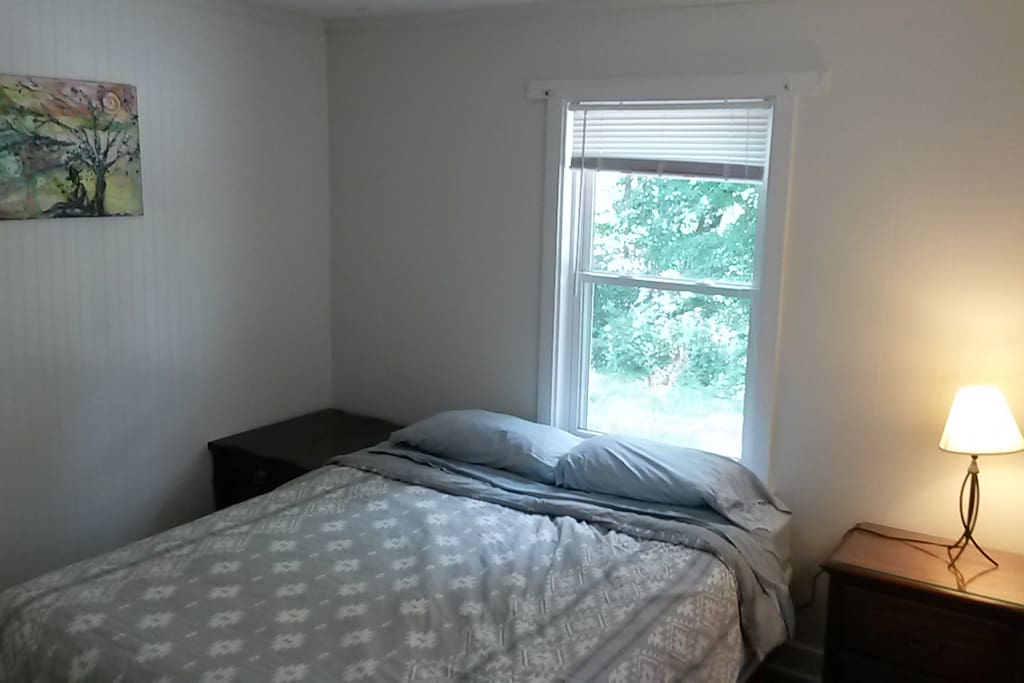 Guest bedroom (queen bed) with brand new hardwood floors