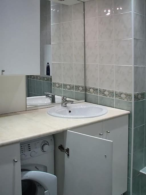 bathroom with wash machine