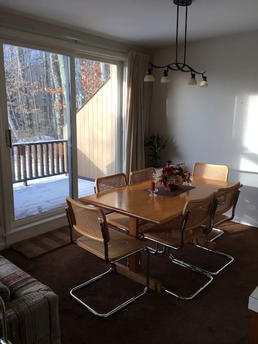 Dining area with deck access