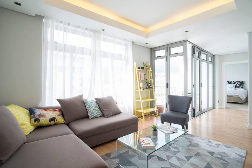 Open plan living area with lots of natural light