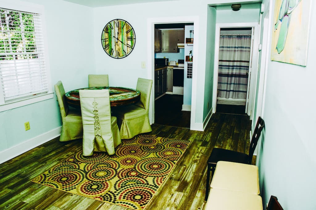 Eating area and entry way leading into your kitchen, bathroom, and bedrooms