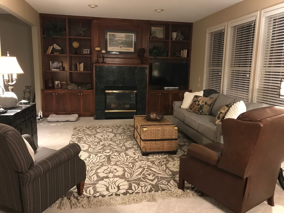 Family Room on main floor complete with gas fireplace
