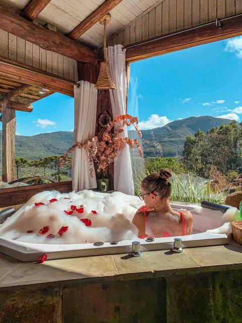 Cabana Araucária - hot tub