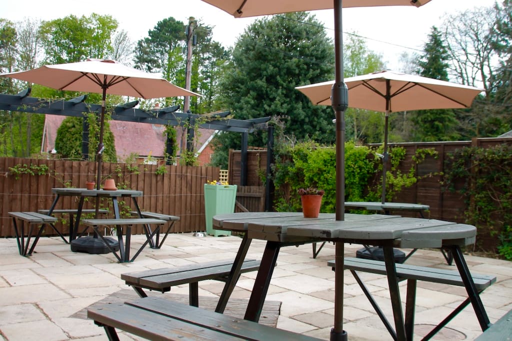 Our beautiful patio, perfect for summertime dining