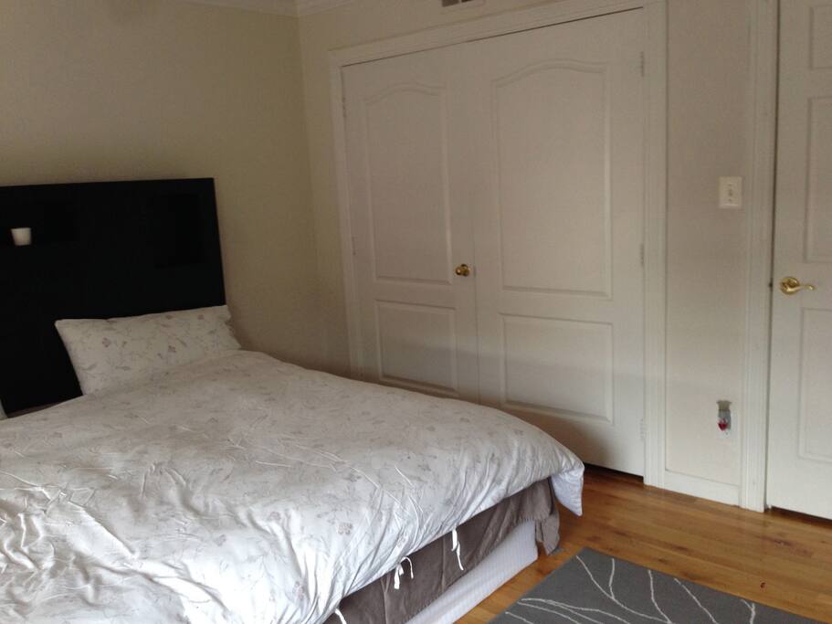 Double closet in bedroom.