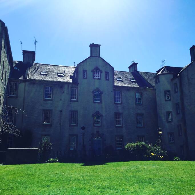 My building with public lawn out front. Beautiful in the summer.