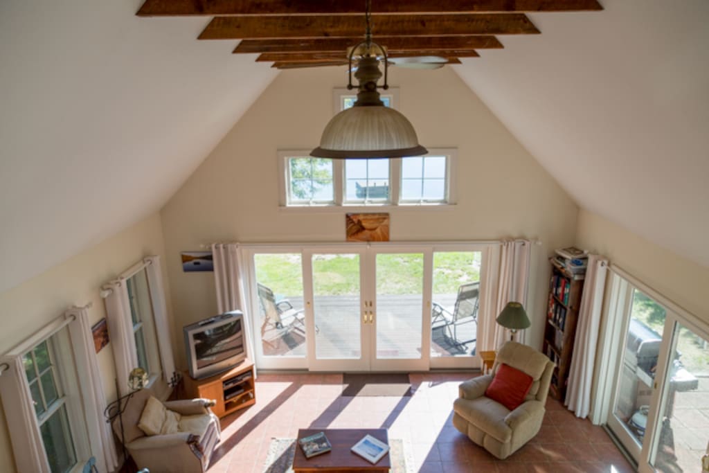 living room view from loft