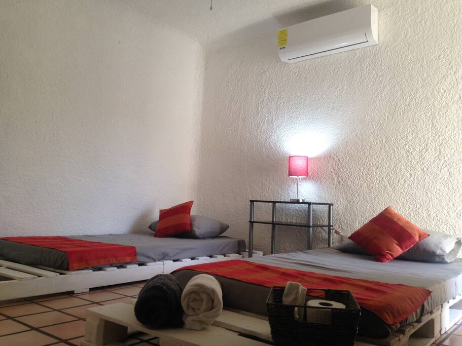 Ceiling fan and Individual A/C minisplit unit with remote control