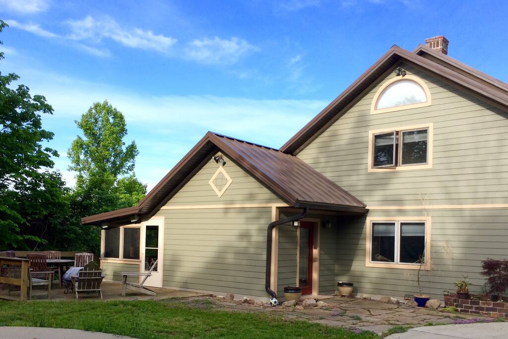 East side of home, front door
