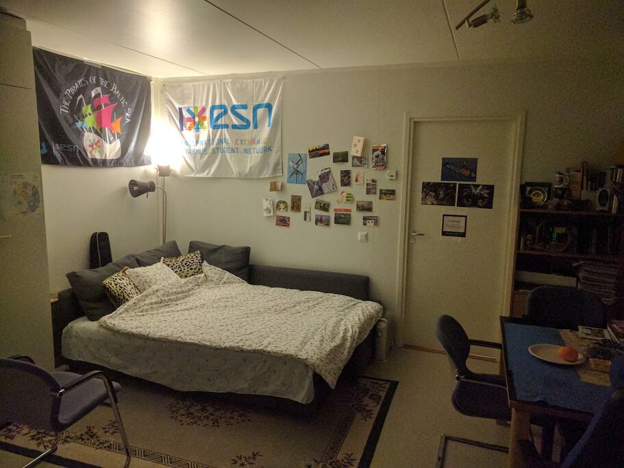 The sofa-bed in the living-room