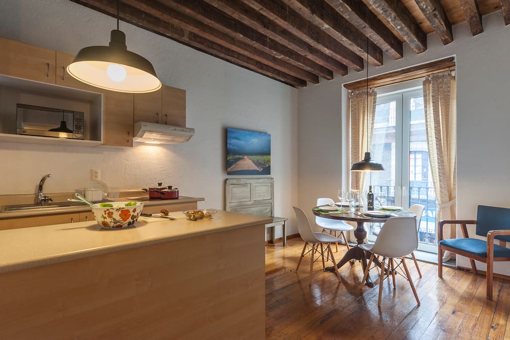 Kitchen and dinning/study room