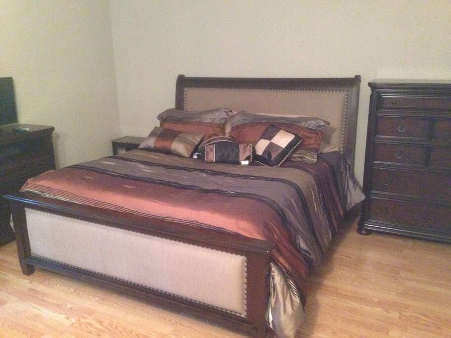 Large Bedroom with attached bathroom and King Bed