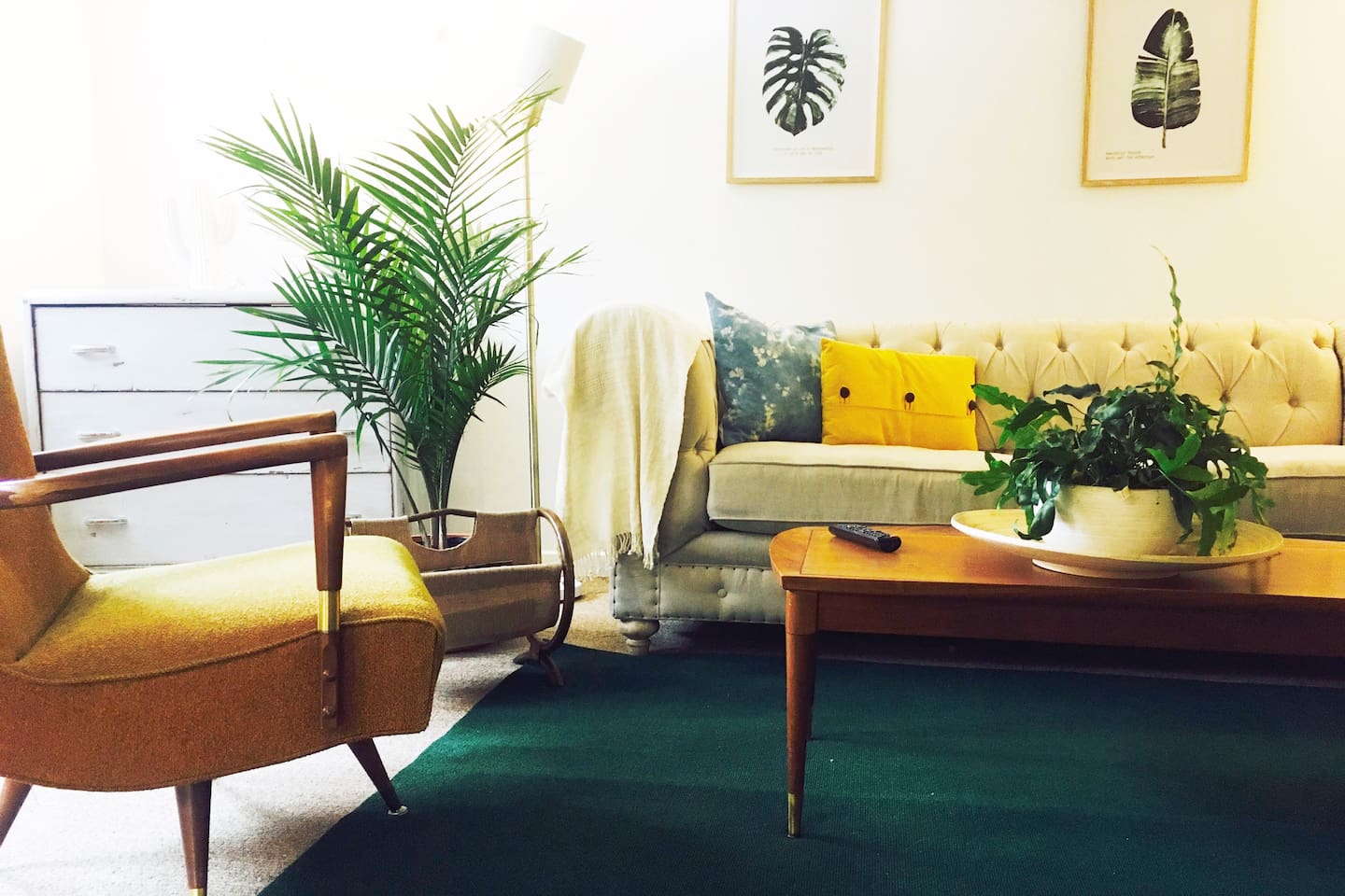 very cozy, mid century modern with a tiki twist