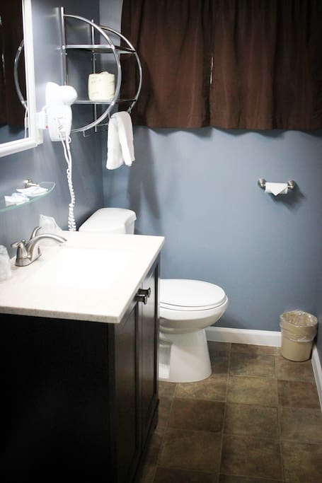 separate bath with stand up shower