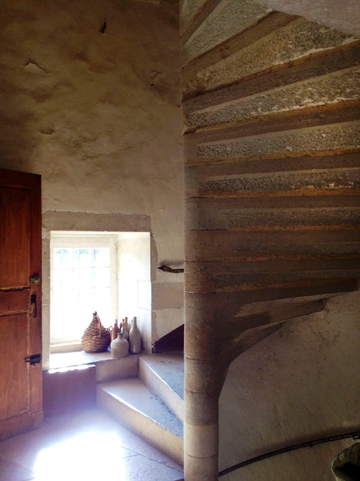 ngazi kubwa kutoka kwenye ukumbi wa ghorofa ya chini