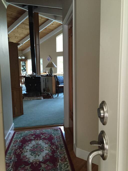 Looking through the front door.
