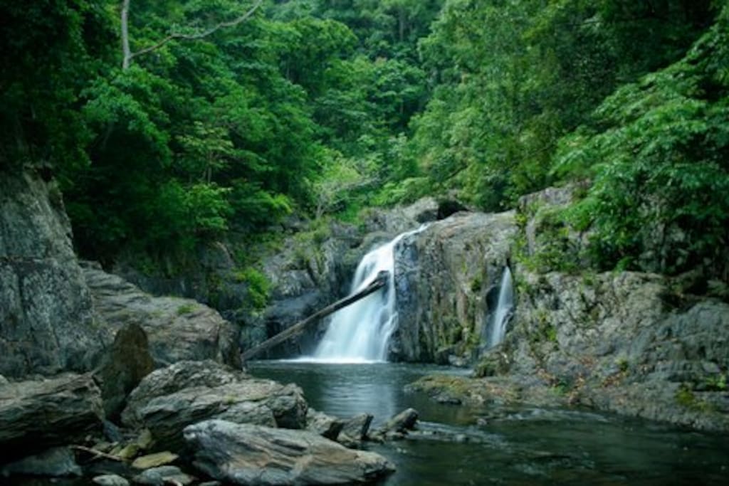 The famous Crystal Cascade series of waterfalls, only a short walk away.