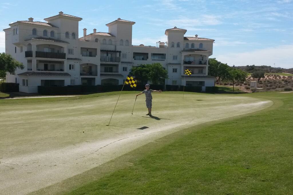 Open plan resort with low density apartment blocks - we are ground floor 10 metres from the swimming pool
