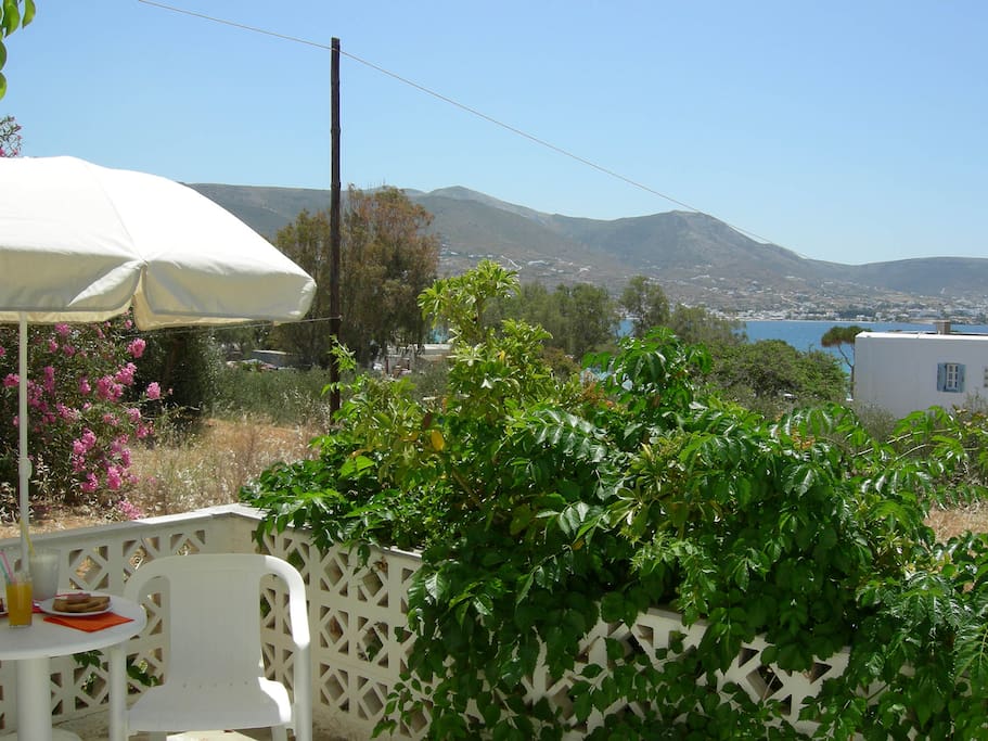 Private balcony with side view to the sea