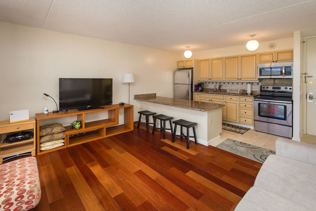 Living room with flat screen TV
