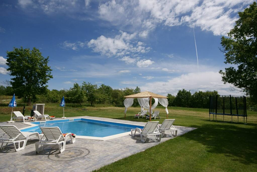 Swimming pool in a large garden
