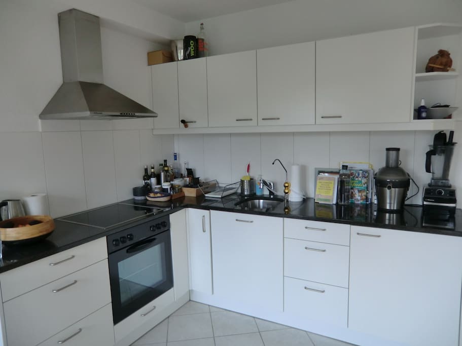 kitchen with water filtration system, juicer & vitamix