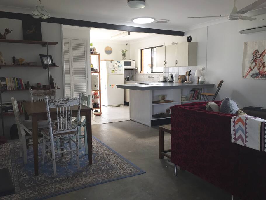 Open plan kitchen dining and lounge area